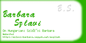 barbara szlavi business card